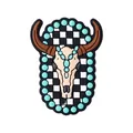 Silicone longhorn steer skull bead with turquoise accents for children's necklaces - Bull Skull Turquoise Necklace
