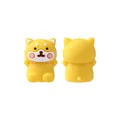 Cuenta de silicona de Shiba Inu amarillo con detalles frontales y posteriores - Cuenta de Perro 3D