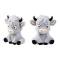 Cuenta de silicona de vaca de las tierras altas 3D gris claro para collares DIY - Vaca de las Tierras Altas 3D Gris