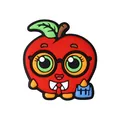 Cartoon apple PVC shoe charm with glasses and briefcase for hole shoes decoration - Cartoon Apple Hourglass