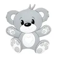 Massaggiagengive per neonati in silicone grigio a forma di orsetto con design a cuore - Grigio - Massaggiagengive Orso