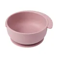 Pink silicone baby suction bowl with ergonomic handles for toddler self-feeding - Pale Pink Silicone Elephant Suction Bowl