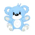 Blue silicone bear teether for babies with heart pattern and soft textured surface - Blue - Bear Teether