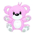 Pink highland cow baby teether made of food grade silicone in a cute cartoon style - Purple Pink - Bear Teether