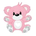 Pink cartoon bear baby teether made of food-grade silicone for soothing gums - Pink - Bear Teether