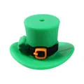 Green St. Patrick's Day gnome hat silicone straw topper with shamrock detail - 3D Lucky Hat Green