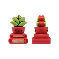 Cuentas de silicona de cactus 3D con cara sonriente para hacer joyas de bricolaje - Maceta de libro 3D