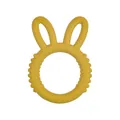 Ginger yellow highland cow silicone baby teether with textured ears and grip ring - Yellow - Rabbit Teether