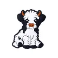 DIY black and white highland cow silicone bead for cute animal jewelry making - White Style