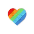 Perla a cuore in silicone arcobaleno con incisione Dream BIG per penne fai-da-te - Sogna in grande