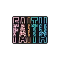 Ciondolo rettangolare in silicone nero con lettere FAITH e motivi a onde colorate - Fede Leopardata Multicolore