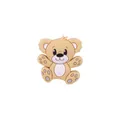 Cute brown cartoon teddy bear silicone bead for DIY pacifier chains and accessories - Hug Bear / Yellow