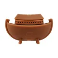 Brown 3D Noah's Ark silicone bead with matte texture for DIY jewelry making - Noah's Ark - Coffee