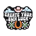 Perle en silicone pour stylos avec chapeau rose et breloque Create Your Own Luck - Crée ta propre chance