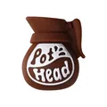 Cuentas de silicona en forma de cafetera con texto Pot Head para hacer pulseras y joyas - Cafetera Color Café