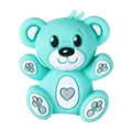 Cuenta de silicona de oso 3D azul turquesa con motivo de corazón para joyería infantil - Oso de Peluche Verde Turquesa 3D
