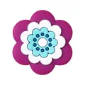 Three-layer Bohemian flower silicone bead with purple, white and blue details - Purple Flower