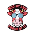 Cartoon-Kuh PVC Schuhanhänger mit MOO-DY AND PROUD OF IT Text für Clog-Sandalen - Brillenkuh (MOO-DY AND PROUD OF IT)