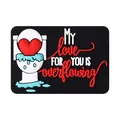 Silikonperle mit weißem WC und Herz-Design mit My Love For You Schriftzug - Toilette (MY love FOR YOU IS overflowing)