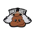 Lustiger Comic Engel Emoji Schuhanhänger aus PVC mit Holy Shit Textzugabe - Engel Kacke (HOLY SHIT)