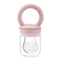 Pink silicone baby fruit feeder with spiral handle and food-grade safety mesh - Pale Pink Fruit Feeder