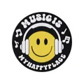 Smiling face with headphones PVC charm featuring Music Is My Happy Place text - Smiley Face