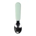 Mint green and stainless steel baby feeding spoon with an ergonomic silicone handle - Mint Green Silicone Spoon