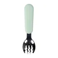 Ergonomic mint green stainless steel baby fork with wavy tines for easy self-feeding - Mint Green Silicone Fork