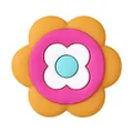 Bohemian style orange flower silicone bead accessory with layered petals for DIY jewelry - Mustard Yellow Flower