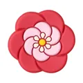 Vibrant red and pink silicone plum blossom flower bead for DIY jewelry making - Brick Red Flower