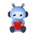 Cuentas de silicona de robot azul cielo con corazón rojo para bolígrafos DIY - Robot Corazón 3D