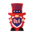 Patriotic USA Gnome silicone charm with stars and stripes hat and heart for DIY crafts - 3D USA Gnome Style