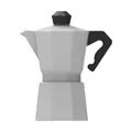 Cuenta de silicona 3D con diseño de cafetera moka plateada y negra para joyería DIY - Cafetera Moka Gris