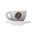 Cuenta de silicona 3D de taza de café blanco mate con grano en relieve para manualidades - Taza de café - Blanco