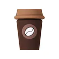 Perle de tasse à café 3D en silicone de qualité alimentaire pour bijoux DIY marron - Tasse à Café Foncée