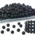 Kit de perles en silicone noir mat pour bijoux avec boîte de rangement transparente - Style Noir Mat (Style 10) / 15mm/Lot de 40