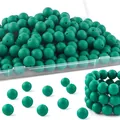 Lot de perles en silicone bleu sarcelle pour bracelets DIY avec boîte de rangement - Style Vert Sarcelle (Style 11) / 15mm/Lot de 40