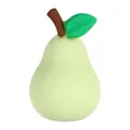 Peervormige siliconen fruitkralen in lichtgroen met bruine steel voor DIY-sieraden maken - 3D Peer