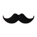 Black mustache shaped silicone bead accessory for DIY jewelry with textured surface - Black Mustache