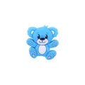 Sky blue silicone cartoon bear bead for DIY baby pacifier clips and teething jewelry - Hug Bear / Dark Blue
