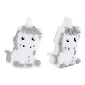 Cartoon unicorn silicone bead charms for DIY pacifier clips in white and gray colors - Unicorn / Gray