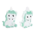 White and mint green silicone unicorn beads for DIY baby pacifier chains and teethers - Unicorn / Green