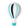 3D hot air balloon silicone bead with green, black and gray stripes for DIY jewelry making - 3D Green Hot Air Balloon