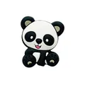 Cute panda silicone bead accessory in black and white for DIY baby pacifier clips - Panda / Gray