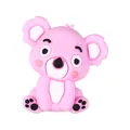 Cuenta de silicona 3D de koala rosa para llaveros DIY y decoración de joyas - Koala Sentado Rosa Púrpura 3D
