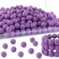 Lila matte Silikonperlen in großer Menge für DIY-Schmuck und runde Spacer-Perlen - Violetter matter Stil (Stil 21)