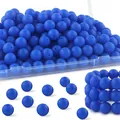 Dunkelblaue matte Silikonperlen für DIY-Armbänder und Bastelarbeiten im Set - Tiefblauer Stil (Stil 22)