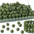 Olivgrüne matte Silikonperlen für DIY-Armbänder und Schmuckherstellung Handwerk - Armeegrüner Stil (Stil 23)