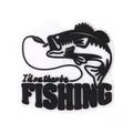 Black and white bass fish PVC shoe charm accessory with I'd rather be FISHING text - I'd Rather Be Fishing
