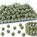 Silikonperlen in Olivgrün für DIY-Schmuck, Großpackung für handgefertigte Armbänder - Olivgrüner Stil (Stil 26)